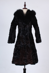 大衣外套 保暖真皮草中长款 TM269 03532古着vintage冬季