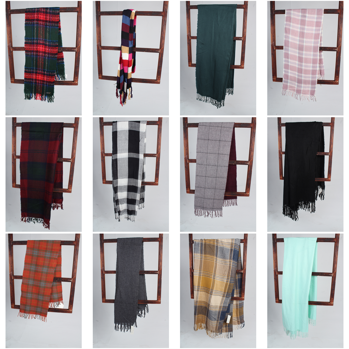 WJ184古着vintage日系秋冬羊毛呢法式意大利文艺复古风围巾披肩