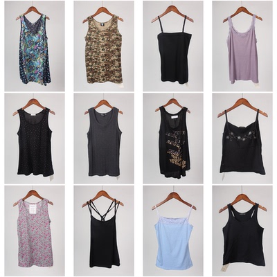 XT222古着vintage日制春夏内搭外穿韩系甜美风年轻款背心吊带上衣