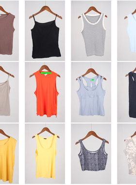 XT720古着vintage日系休闲百搭内搭外穿简约夏季无袖背心吊带上衣