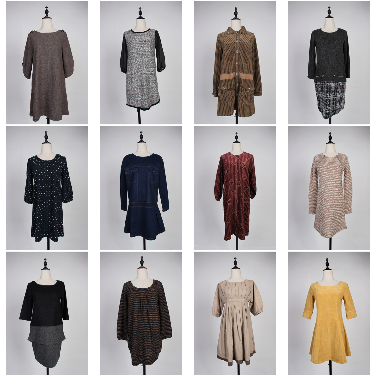 BX176古着vintage秋冬文艺森系女装毛呢背心裙连衣裙