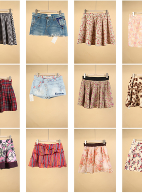 BK900古着vintage日系中古复古风小个子年轻款短裙半身裙