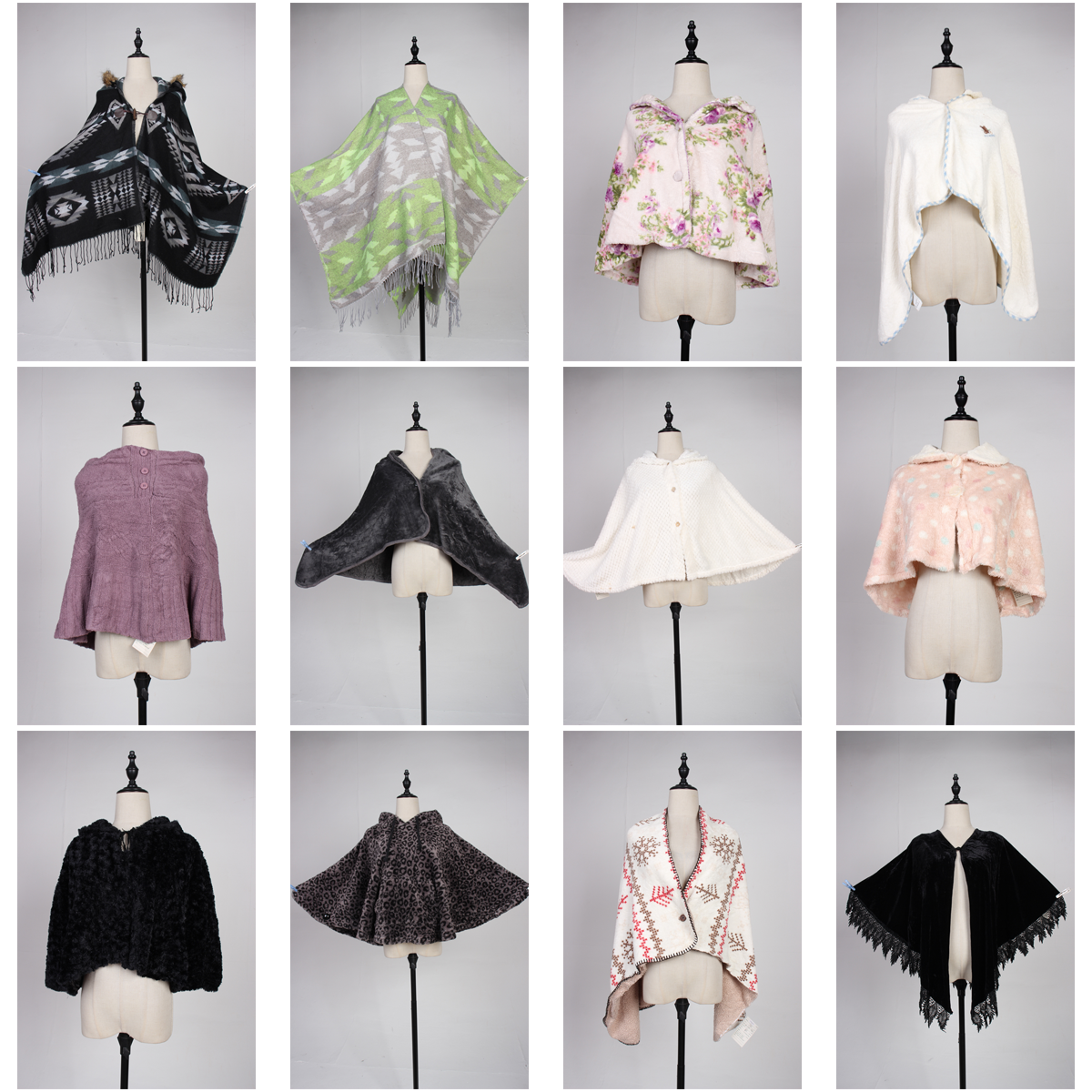 DA81古着vintage秋冬日系文艺森系甜美风斗篷披肩