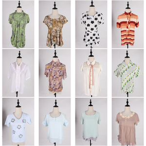 FC285古着vintage春夏日系复古风法式女装花色衬衫雪纺衬衣