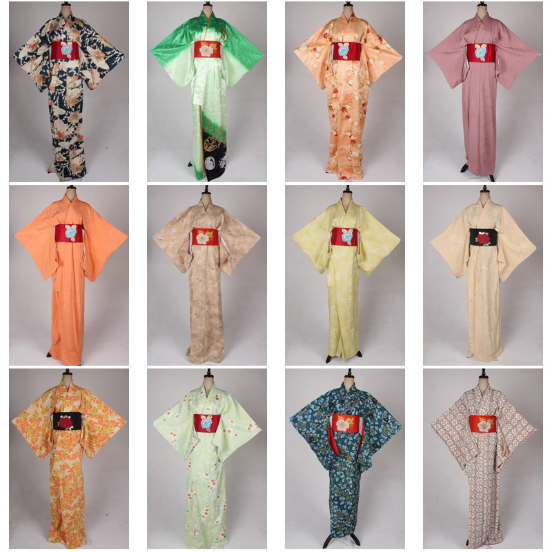 RH26古着vintage日本制演出写真旅游摄影花色长款和服外套