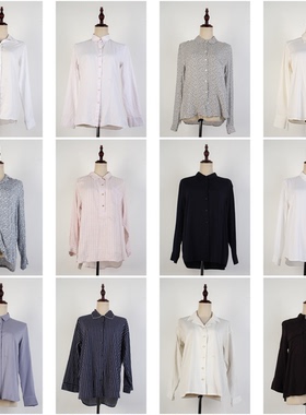 FC102古着vintage日制春夏中古日常休闲通勤韩版淑女衬衫雪纺上衣