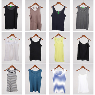 XT792古着vintage日系休闲百搭内搭外穿简约夏季 背心吊带上衣 无袖