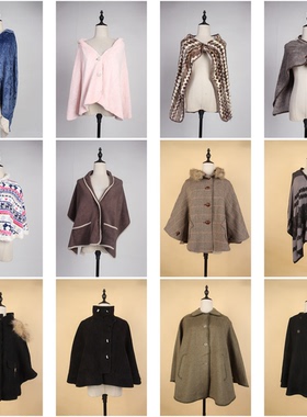 DA51古着vintage秋冬日系文艺森系学院风法式英伦女装披肩斗篷