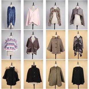 DA51古着vintage秋冬日系文艺森系学院风法式 披肩斗篷 英伦女装