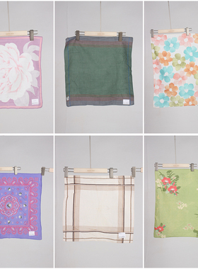 SW7古着vintage小方巾棉质美式复古男女机车摇滚嘻哈日系头巾面巾