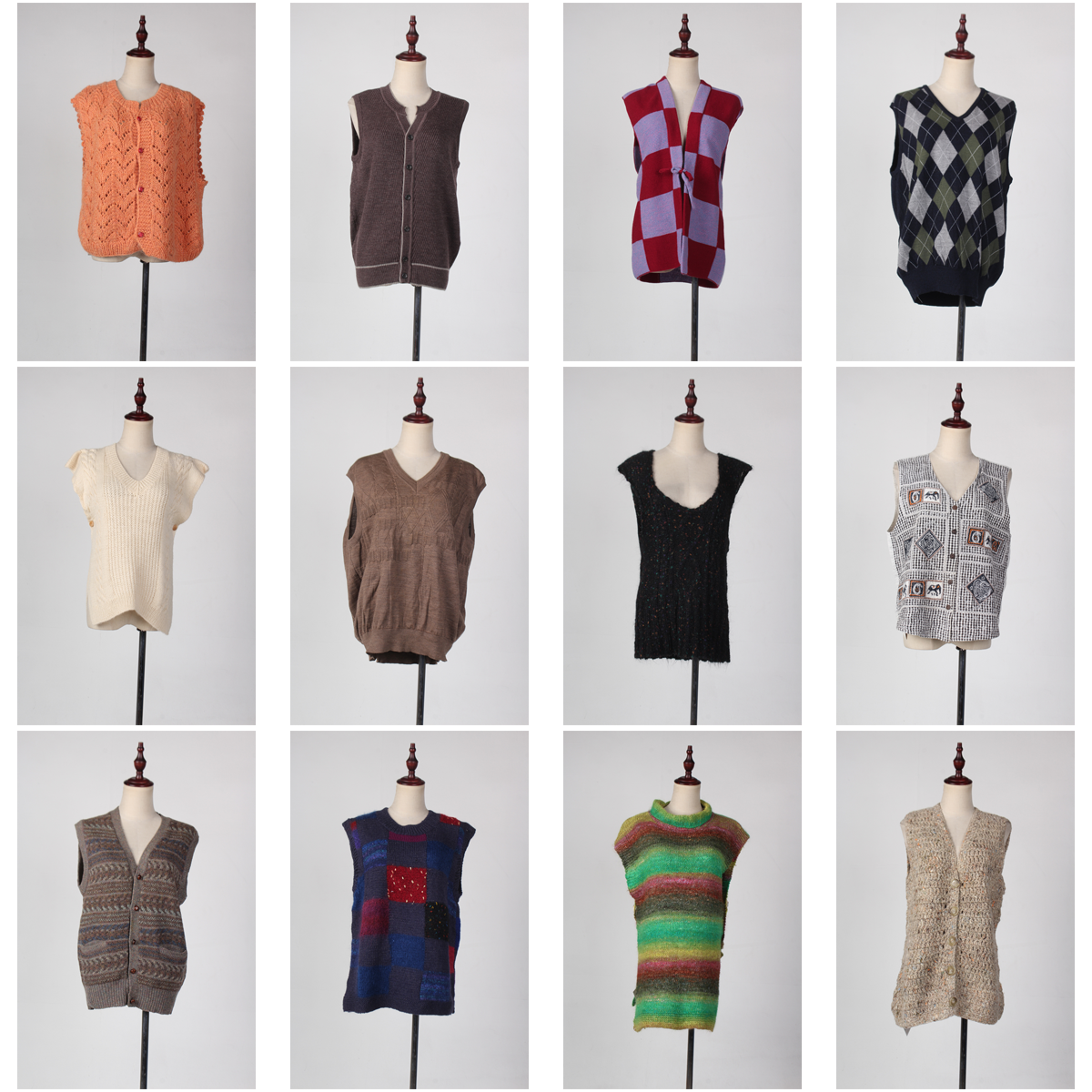 BM20古着vintage日制简约日常文艺学院风秋冬羊毛针织毛衣马甲