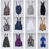 背带裤 短款 子 夏季 KZ166古着vintage日系学院风年轻款