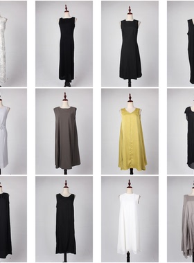 LY62古着vintage春夏森系无袖日制复古风优雅文艺中古长裙连衣裙