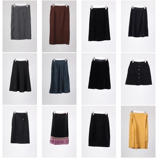 SRBK46古着vintage法式 秋冬文艺风半身裙 优雅轻熟风女装