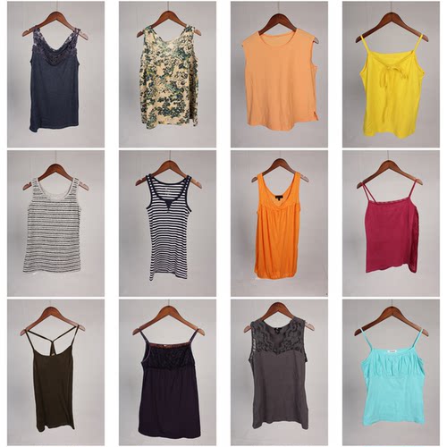 XT531古着vintage日系女装内搭外穿日常休闲百搭夏季背心吊带上衣