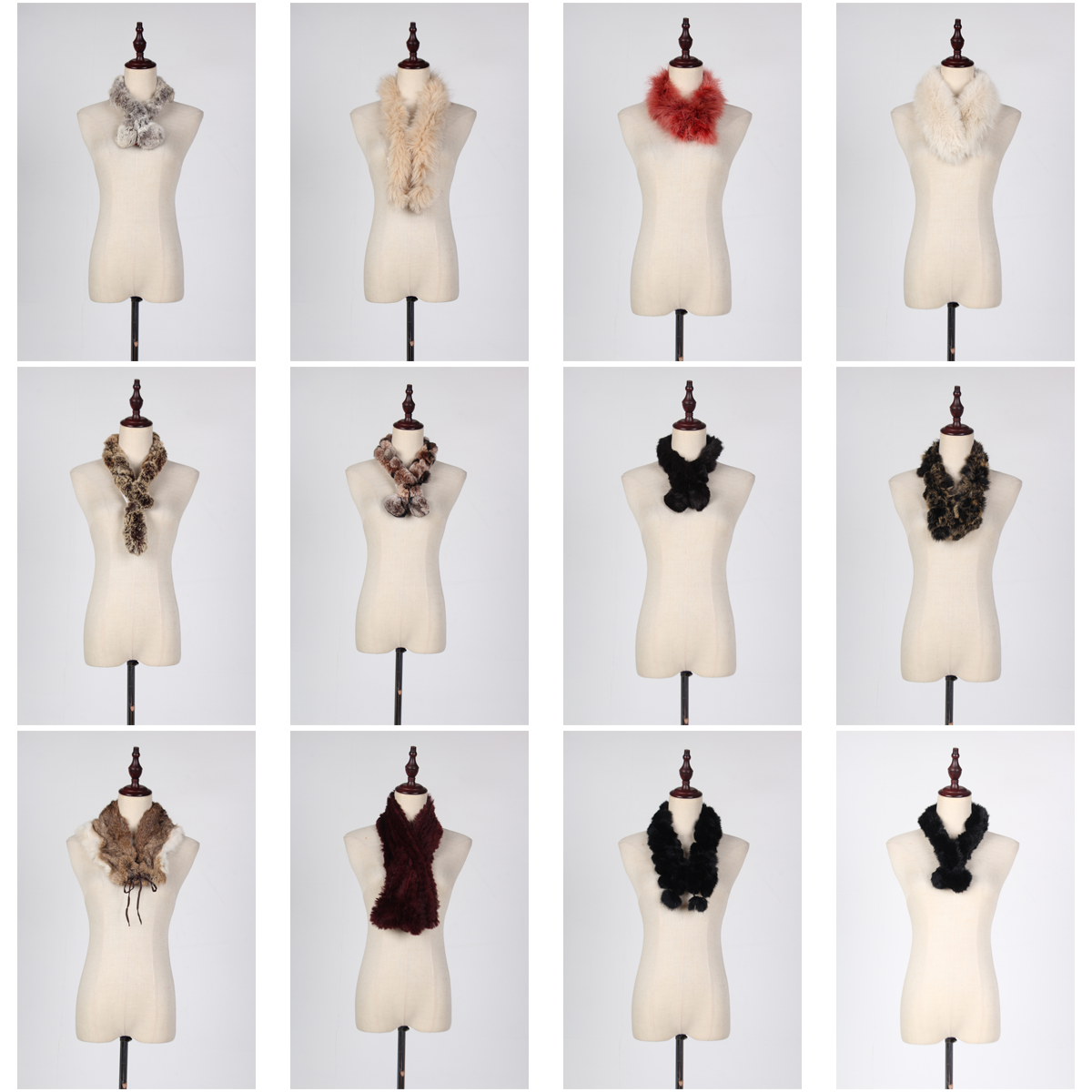 WJ100古着vintage秋冬真皮草兔毛狐毛水貂毛可爱百搭毛领围巾围脖