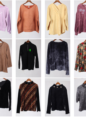 WT101古着vintage秋冬复古风日系成熟感金丝绒上衣