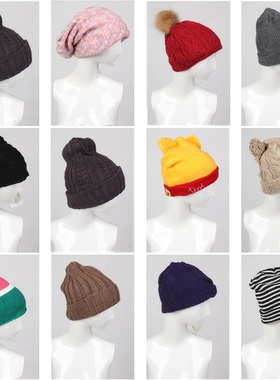 MZ3古着秋冬男女vintage毛线针织运动风休闲百搭帽子街拍达人冷帽