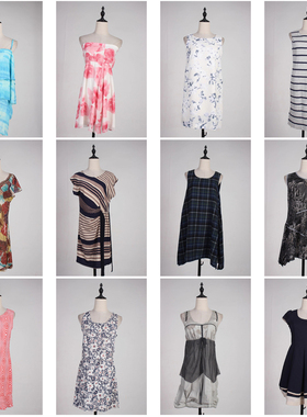 LY618古着vintage日系花色复古女装甜美风春秋季中长吊带连衣裙