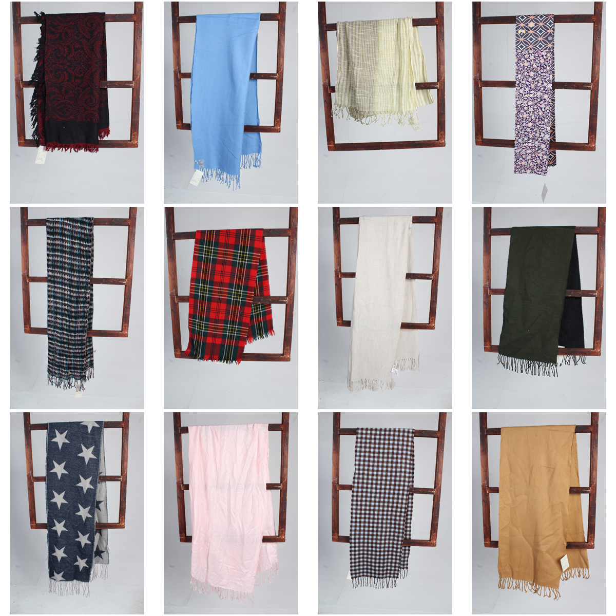 WJ172古着vintage日系秋冬羊毛呢法式意大利文艺复古风围巾披肩