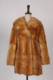 黄色黄鼠毛大毛领真皮草中长款 vintage古着宽松版 中古款 外套H329