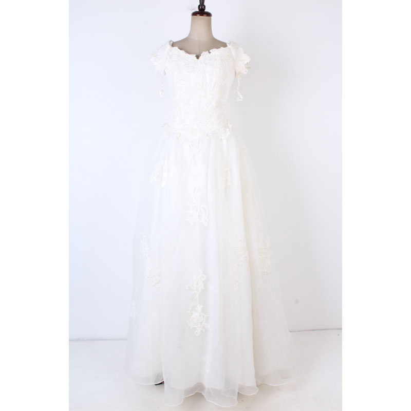 vintage古着韩版贴片网纱嫁衣