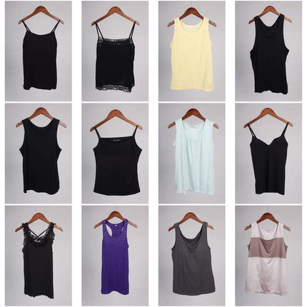 XT416古着vintage日制百搭通勤内搭外穿夏季无袖背心吊带上衣女