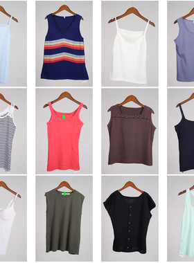 XT661古着vintage日系甜美风女装内搭外穿休闲款夏季背心吊带上衣