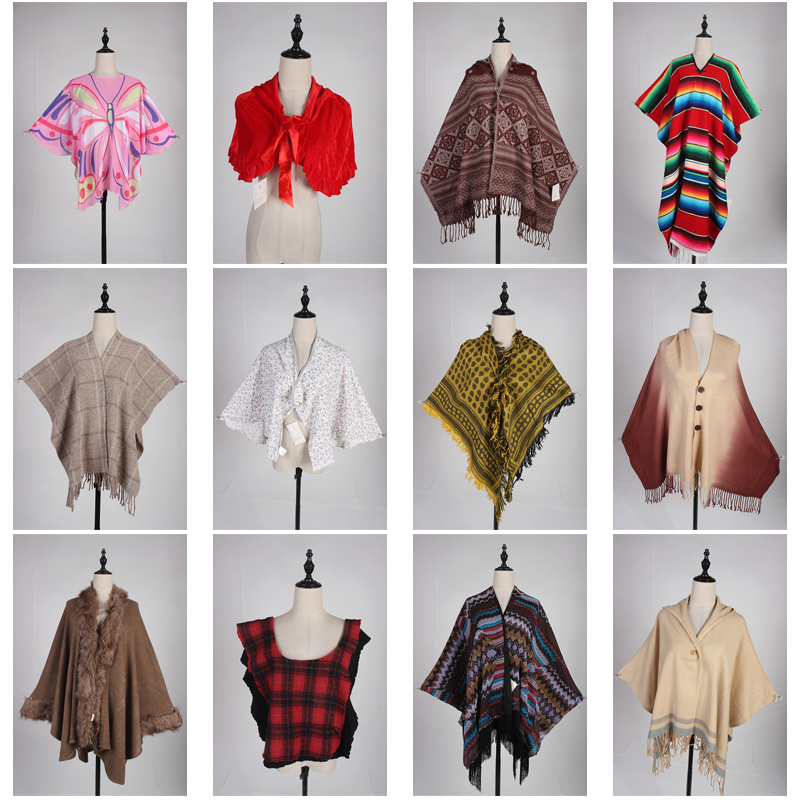 DA300古着vintage日系女装日常休闲百搭文艺秋冬披肩斗篷女