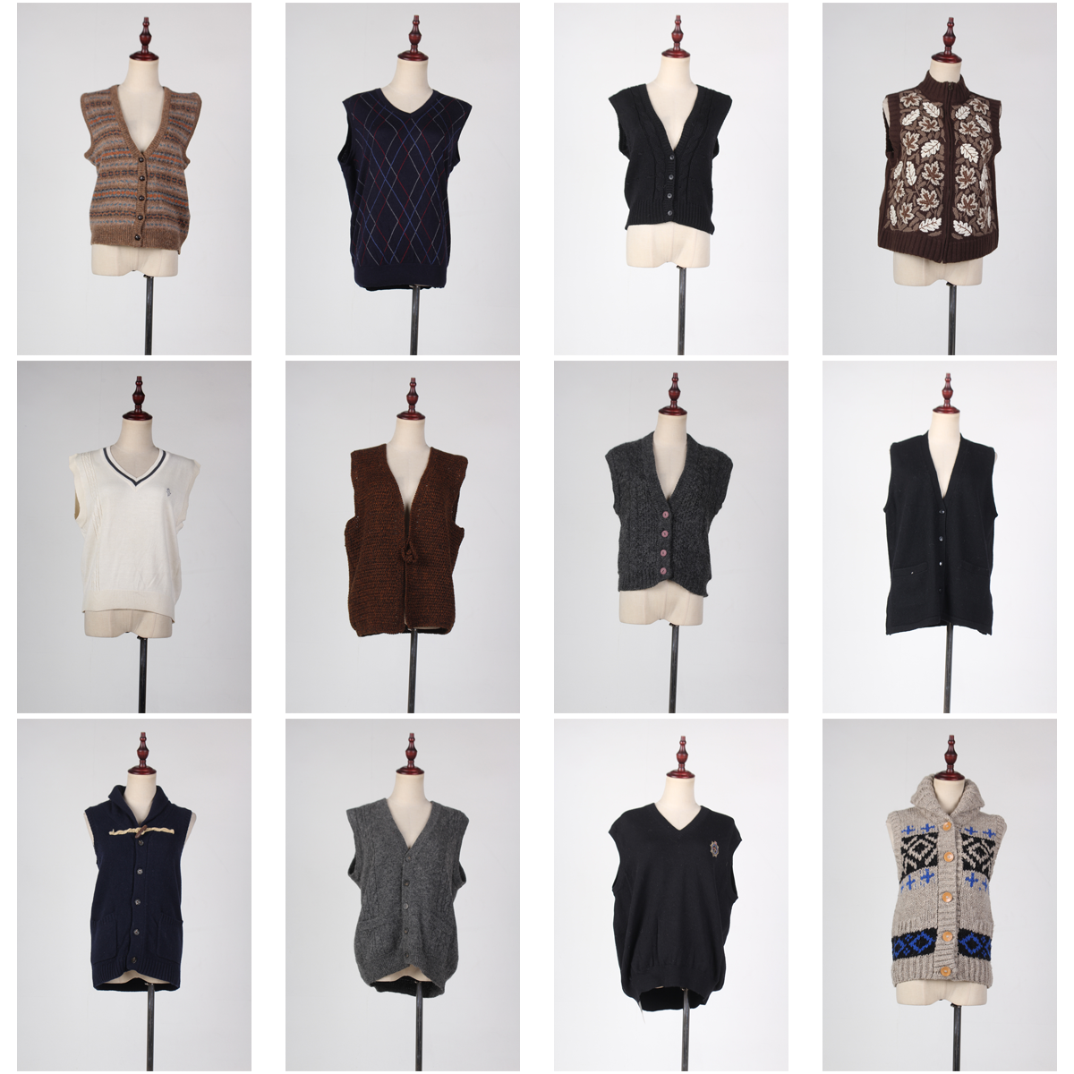 BM7古着vintage秋冬学院风文艺森系复古针织毛线马甲