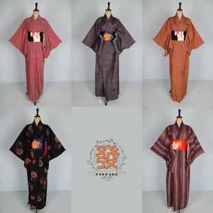 古着vintage传统民族日本和服羽织和风舞台宽松长外套开衫17-432