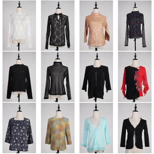 AK102古着vintage春夏中古日系复古风花色雪纺衫衬衫上衣