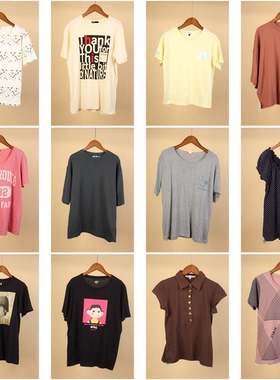 XT380古着vintage美版夏季圆领休闲日常百搭棉质字母印花卡通短袖