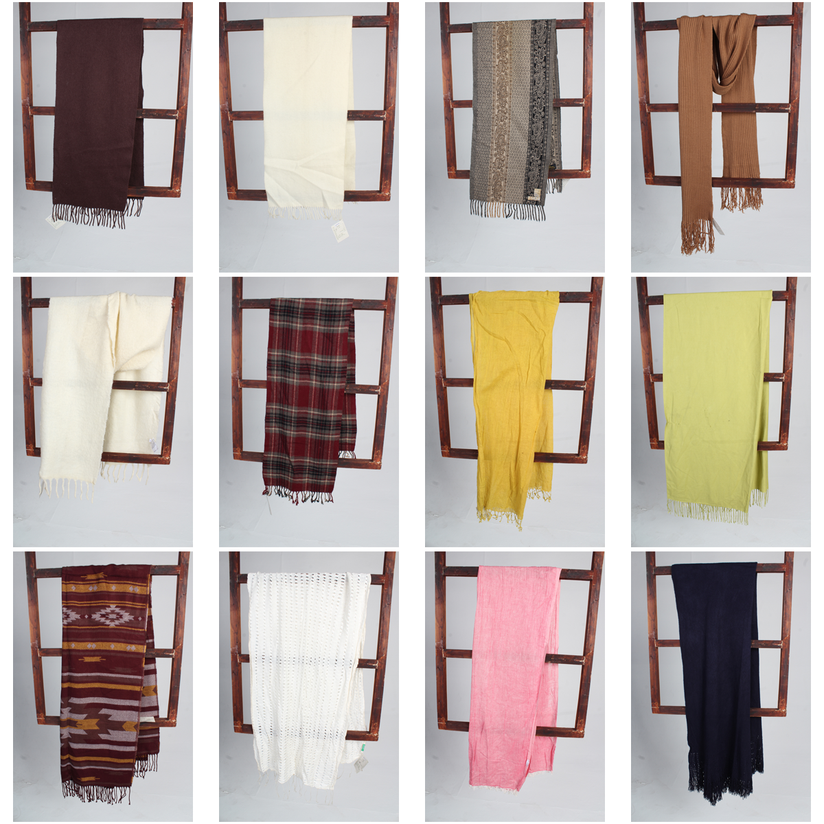 WJ178古着vintage日系秋冬羊毛呢法式意大利文艺复古风围巾披肩