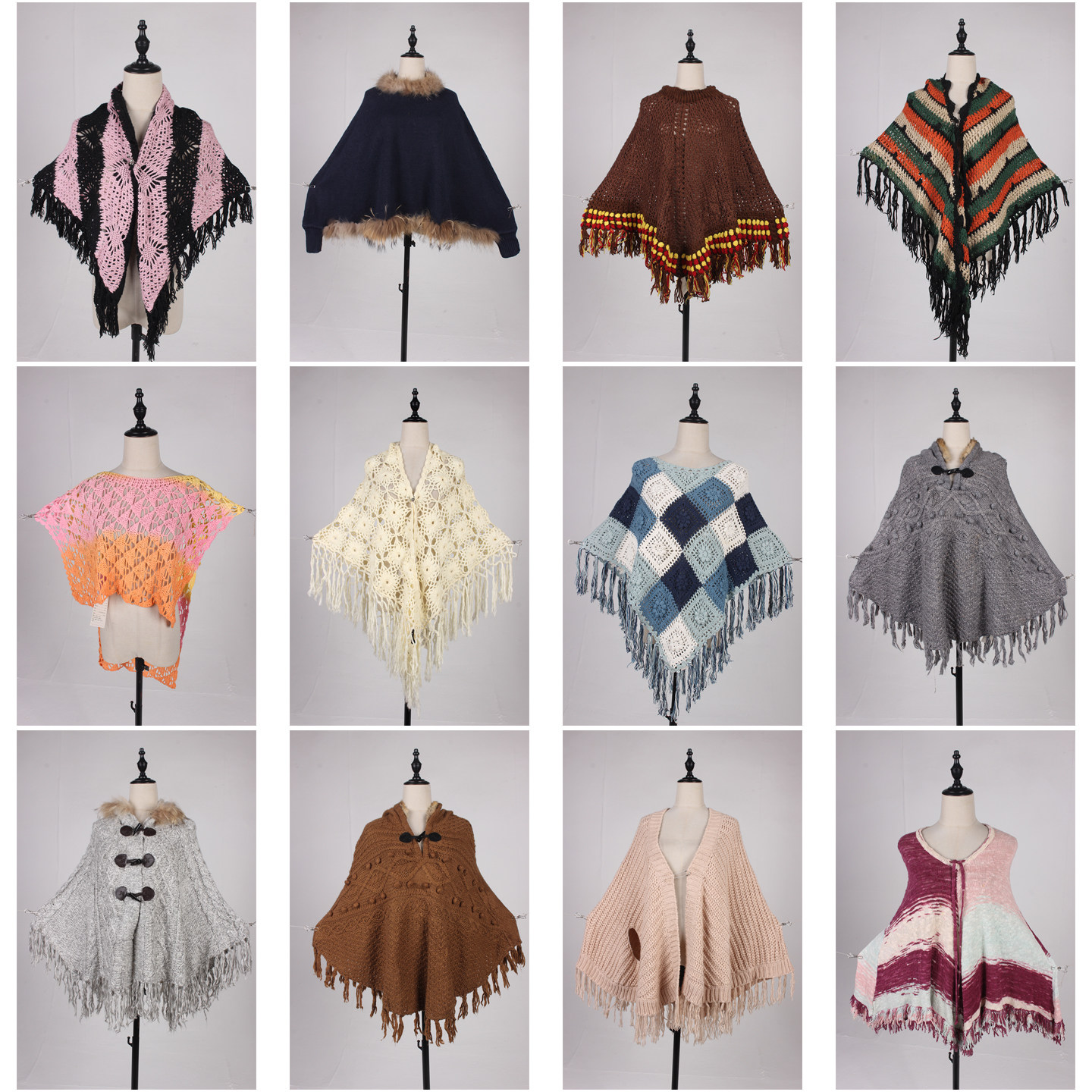 DA445古着vintage日系秋冬甜美风森系田园毛线针织流苏披肩斗篷女,服饰配件/皮带/帽子/围巾,围巾/丝巾/披肩,淘宝优惠券,粉丝福利购,淘宝优惠卷