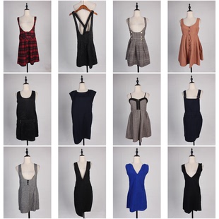 BX80古着vintage日系文艺复古风女装 背心裙连衣裙 毛呢秋冬无袖