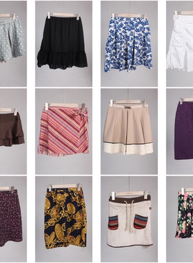 BK257古着vintage日常简约休闲百搭小个子文艺夏季短裙高腰半身裙