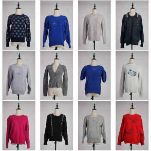 MY111古着vintage中古女装 日系秋冬圆领套头毛衣