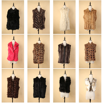 TM462古着vintage日系冬季保暖中古真皮草兔毛马甲