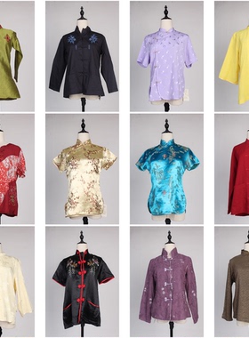 QP6古着vintage春夏中式国风民族风手工旗袍扣盘扣花色上衣外套女