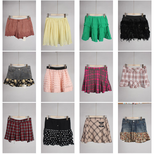 BK880古着vintage日系甜美风花色年轻款夏季蛋糕裙短裙半身裙