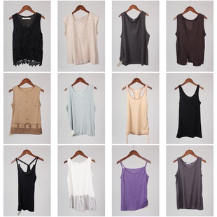 XT104古着vintage韩版 棉质吊带背心 甜美风日常内搭外穿年轻款