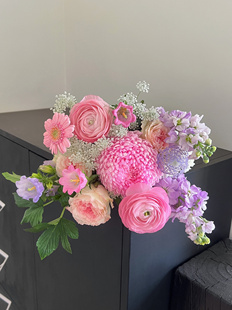 春日情书家庭混搭花束 同城鲜花速递家庭水养鲜切花云南直发冷链