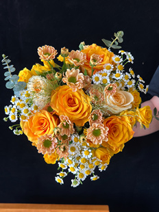 心想事橙花束 如图花材 同城鲜花速递家庭水养鲜切花云南直发顺丰