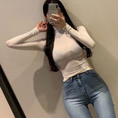 高领打底衫 值得入 2021女QU293好穿百搭弹力修身