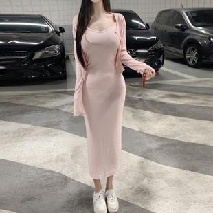 套装 OnoevYK519气质女人味 木耳边开衫 性感长款 吊带裙