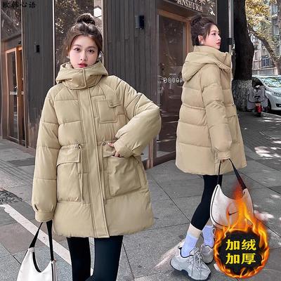 羽绒棉服女中长款加厚2023