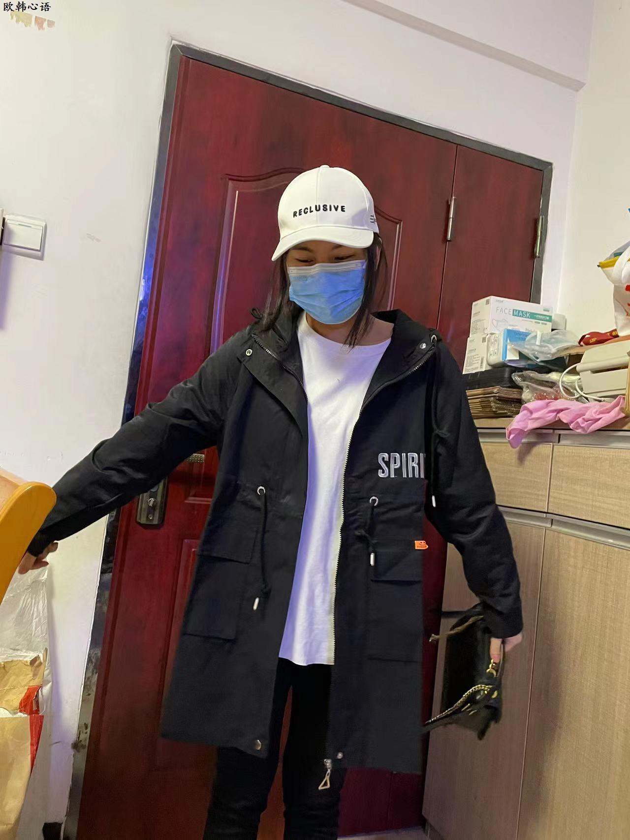 港风ins字母衣外套女中长