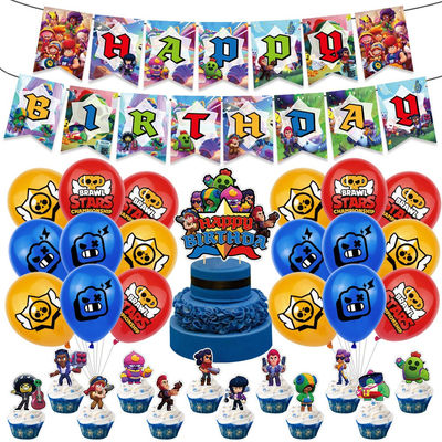 Brawl Stars Balloons Birthday Banner Game Party Decoration