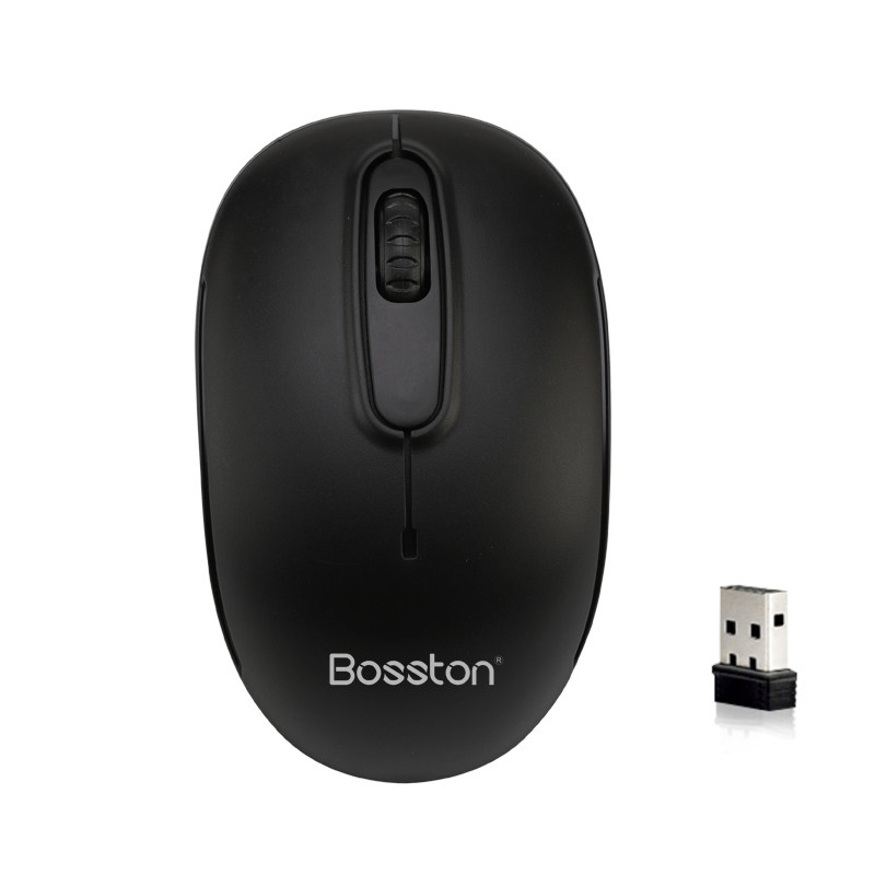 BOSCHTON Q1 무선 마우스 USB 데스크탑 노트북 검정색 얇고 가벼운 휴대용 미니 수신기 라이트